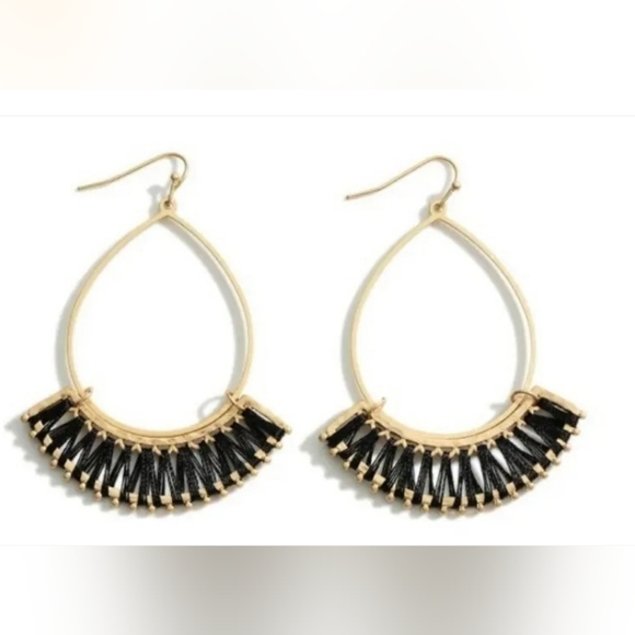 Tear Drops Shape Threaded Tassel Earrings - Picture 3 of 3